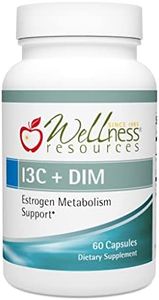 Wellness Resources I3C + DIM for Healthy Estrogen Metabolism, Detoxification (60 Capsules) - 300mg 100mg Vegan, Gluten-Free
