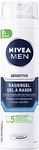 NIVEA MEN Sensitive shaving gel in 6 pack (6 x 200 ml), shaving gel for a smooth and gentle shave, gentle shaving gel for men