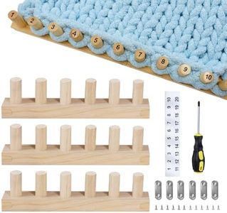HYAMVOR 39" Chunky Knitting Loom for Blanket Making – Adjustable Wooden Frame Hand Knitting Kit, Beginner-Friendly DIY Blanket Loom for Bulky Yarn Crafts & Gifts