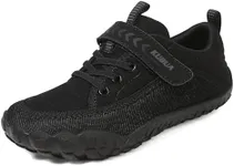 KUBUA Kids Barefoot Shoes Boys Girls Sneakers Lightweight Comfortable Minimalist Shoes for Walking Tennis Athletic D Black 2 Big Kid