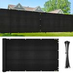 UIRWAY Privacy Fence Screen 4' x 50' Heavy Duty Windscreen Fencing Mesh Fabric Shade Net Cover with Brass Grommets for Outdoor Wall Garden Yard Pool Deck (Black)