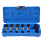 Spark Plug Thread Repair Tool Kit 16Pcs 14mm x 1.25 M16 Tap W/Portable Case