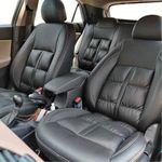 Pegasus Premium Silky napa Puffy Pu Leather Car Seat Cover for (Black,) (Grand Vitara/HYRYDER)(Set of Front & Rear Seat Cover Only)