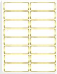 True-Ally 200 PCS Gold Metallic Name Labels, Blank Name Tag Stickers with Permanent Adhesive Writable Stickers with Metallic Gold Border for School Office Home (200)