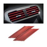 WEMOL 20 Pieces Red Universal Car AC Vent Outlet Decoration Strip, Waterproof Bendable Air Vent Outlet Trim Decoration, Suitable for Most Air Vent Outlet