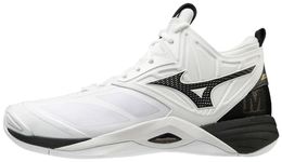 Mizuno Men's 430300.0090.11.0900 Wave Momentum Mid Volleyball Shoe 9 (0900), White/Black, 8.5