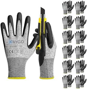 Cut Resistant Gloves, MicroFoam Nitrile Coated, ANSI Cut level A3,Superior Grip Performance, Safety Work Gloves for Men and Women, Ideal for General Duty Work, KG21NB, 12 Pairs,L