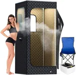 Adamson Full Size Portable Steam Sauna - New 2024 - Indoor Sauna Tent for Home Spa Relaxation + Boost Health and Recovery + 2.6L 1000W Steamer + Chair + Remote + Foot Massager