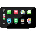 LAMTTO Portable Wireless Apple Carplay Car Stereo with Mirror Link, 7" HD IPS Drive Play Screen for Cars, Android Auto, Bluetooth, GPS Navigation, FM, AUX, Voice Control, Car Radio Receiver