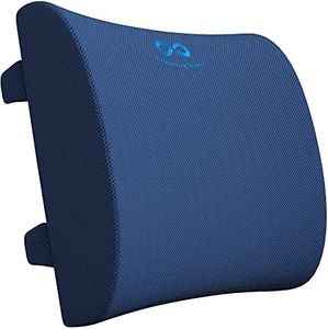 Everlasting Comfort Lumbar Support Pillow for Office Chair - Pure Memory Foam Lumbar Cushion for Car (Navy Blue)