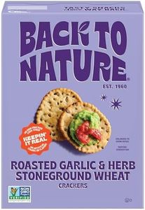 Back To Nature Roasted Garlic & Herb Stoneground Wheat Crackers, Dairy Free, Non GMO, 5 Ounces (Pack Of 6)