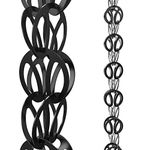 Rain Chains Direct Modern Loop, 8.5 Feet Length, Aluminum, Black Powder Coated, Functional and Decorative Replacement for Gutter Downspouts