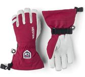 Hestra Army Leather Heli Ski Junior - Classic 5-Finger Leather Snow Glove for Skiing and Playing in Snow for Kids and Youth - Red - 7