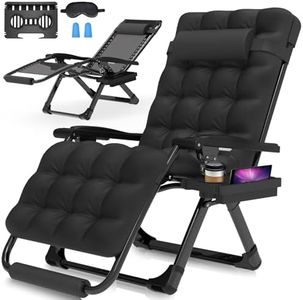 Suteck Oversized Zero Gravity Chair,29In XL Lounge Chair w/Removable Cushion&Headrest, Reclining Camping Chair w/Upgraded Lock and Footrest, Reclining Patio Chairs Recliner for Indoor Outdoor