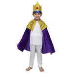 Kaku Fancy Dresses Polyester King Robe/Cloak King Robe/California Costume -Purple, 10-12 Years, For Boys