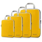 Gonex Compression Packing Cubes Extensible Organizer Bags For Travel Suitcase Organization (4 packs, yellow)