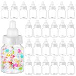 72 Pcs 3.5 Inch Baby Bottle Shower Favor Mini Plastic Candy Bottle Clear Plastic Baby Bottles for Baby Shower Mini Baby Bottle Feeding Bottle Candy Box for Baby Shower Supplies Gift Decor (White)