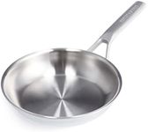 Merten & Storck Tri-Ply Stainless Steel Induction 20cm Frying Pan Skillet, Multi Clad, Oven Safe, Silver