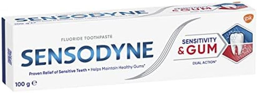 Sensodyne Sensitivity & Gum Toothpaste, Toothpaste for Sensitive Teeth & Gum Health, Original, 100g