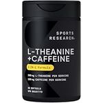 Sports Research 2-in-1 L-Theanine Supplement with Caffeine & MCT Oil from Organic Coconuts - Focused Energy, Alertness & Relaxation Without Drowsiness - 200mg L Theanine, 100mg Caffeine - 60 Softgels