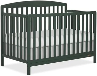 Dream On Me JPMA & Greenguard Gold Certified Odelle 5 in 1 Convertible Crib in Forest Green, Built of Sustainable Pinewood, 3 Mattress Height Settings, Non-Toxic Water-Based Paint Finish