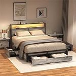 HAUSOURCE LED Bed Frame Full Size w