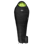 TETON Sports Leef Mummy Sleeping Bag - Lightweight Sleeping Bag for Backpacking, Camping, and Hiking - Cold-Weather Sleeping Bag - Camping Accessory with Drawstring Compression Sack - Long 0℉, Black