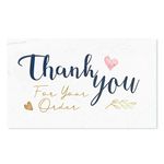 120 Thank You Cards Small Business(3.5 x 2 Inches - Business Card Size), Modern Design Customer Appreciation Note for Business Owner, Online, Retail Store, Handmade Goods, Package Inserts