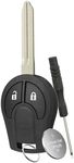 2 Buttons Remote Car Key Fob Case Shell For Nissan Note Micra Juke Qashqai Tiida X-Trail Cube NV200 Navara Key Fob with Screwdriver Key Ring Battery CR1620