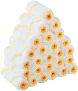 Pro Grade Paint Roller Cover Set,Wall Painting Roller Naps for Professional or Home Owners with All Paints and Stains. Paint Roller Covers are for House or Commercial Use. (4" Mini 25Ea)