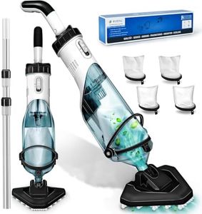 Handheld Spa Hot Tub Vacuum- Cordless Above Ground Pool Cleaner with 60" Extendable Pole, 60 Mins Running Time, 19 Gallons/Min Powerful Suction, Ideal for Cleaning Debris and Sand Underwater