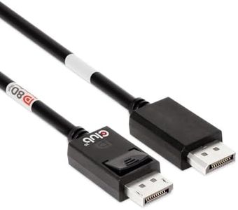 Club 3D CAC-1091 1.2 Meter/ 3.94 Feet DisplayPort 2.1 Bi-Directional VESA DP80 Certified Cable with G-SYNC, & HDR 4K 144Hz, 8K60Hz, 10K60Hz, 4K 240Hz M/M