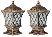 GreyWings Outdoor Aluminium Gate Light for Poles and Pillars, Copper Antique Color, Pack of 2