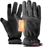 RANGLAND Heated Kids Winter Gloves with Hand Warmer Compartment, Triple Layer Insulated with Warm Fleece (-20F) Includes 6 EmberTex Hot Packets, Touchscreen Tips - Size Medium/Large (Ages 10-14)