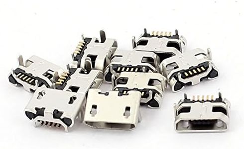 uxcell 10 Pcs 5 Pin PCB Mount Micro B USB Female SMT Connector Data Port