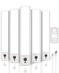 EZVALO 5-Pack Motion Sensor Lights Indoor, 2400mah Under Cabinet Lighting, Rechargeable Closet Lights with Remote for Kitchen, Pantry, Stairs