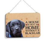 100yellow® Labrador Printed Wooden Sign Decorative Plaque For Home| Adorable Dog Signs for Wall and Door | 8 x 11 Inches |Black