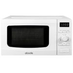 Abode 20L Digital Microwave 700W with 8 Auto Cook Menus in White, 5 Power Levels & Timer, Button & Dial Control, Defrost Function, AMD2002 (White, Digital)