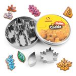 SurgeHai Fall Leaves Cookie Cutters Set of 7, Autumn Leaf Cookie Cutters-Maple Leaf, Oak Leaf, Aspen Leaf, Fall Holiday Cookie Cutters Shapes for Baking