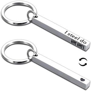 11th Anniversary for Him Her, Valentines Day Gifts 11 Steel Anniversary Keychain for Husband Boyfriend Christmas Stocking Stuffer Birthday Gifts for Couples Men Women, Wedding Anniversary Presents,