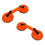 Dapetz ® 2 x Double Suction Pad Lifter 70kg Dual Suction Cups, Sucker Plate Glass Mirror Lifters Glass Suckers Double Suction Cup, for Transporting, Awkward Items, Plate Glass, Tile etc.