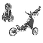 CaddyTek CaddyLite EZ Version 8 3 Wheel Golf Push Cart - Foldable Collapsible Lightweight Pushcart with Foot Brake - Easy to Open & Close, Silver, One Size (CaddyLite EZ Version 8 Silver)