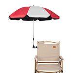 STARRY CITY Chair Parasols with Adjustable Clamp,UPF 50+,Shade Umbrella,Clip on Umbrella for Patio,Beach,Strollers,Wheelchairs,Golf Carts (Red)