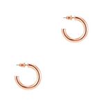 PAVOI 14K Rose Gold Hoop Earrings For Women | 3.5mm Thick 20mm Infinity Gold Hoops Women Earrings | Gold Plated Loop Earrings For Women | Lightweight Hoop Earrings Set For Girls