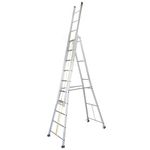 Venus Productions Folding Self Supporting Extension Ladder | Heavy Duty Aluminum Foldable Tripple Step Ladder (12 Foot (Extendable Upto 21 Foot))