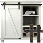 ETIASQSA 122cm/4FT Super Mini Sliding Door Track Barn Door Hardware Kit Closet TV Stands Small Cabinets