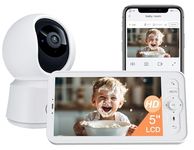 ARENTI Baby Monitor, Video Baby Camera with 5-Inch Wireless Display, 360° View, Auto-Night Vision, Temperature Sensor, Sound & Motion Detection, 2 Way Audio, VOX Mode