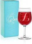 Monogrammed A-Z Wine Gifts for Women - 12.75 oz Engraved Personalized Wine Glass- Funny Wine Lover Monogram Gifts for Women - Unique Wine Glasses Gift Set (Z)