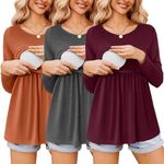 Ekouaer Women's Nursing Tops Long S