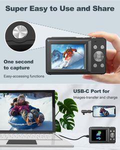 CAMKORY 44MP 1080P Digital Camera – Black